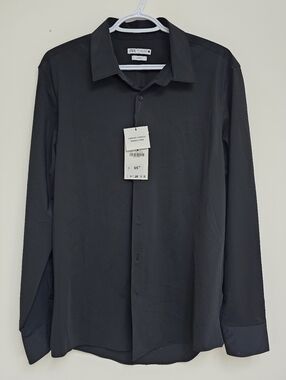 Zara Black Button-Down Long Sleeve Shirt
